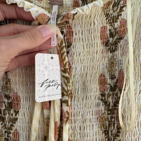 NWT Free People Alejandra midi dress yellow floral - Picture 4 of 5